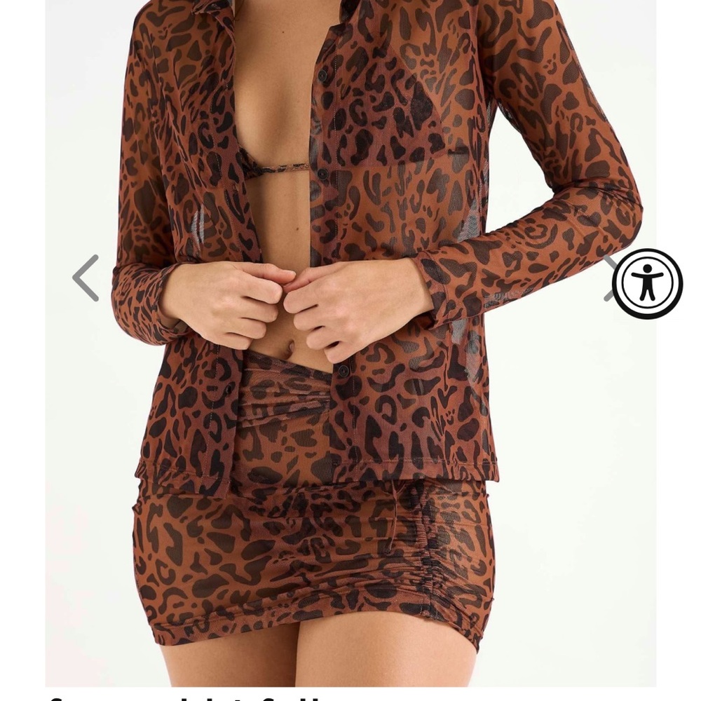 ONEONE Swimwear Koraline Skirt Swim Cover Up in Feline print